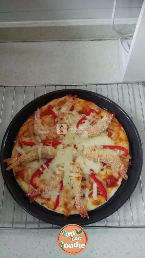 Boundless shrimp pizza