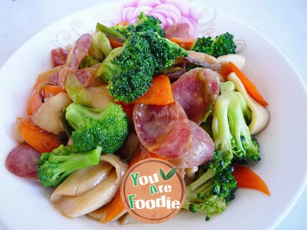 Sauteed assorted vegetables with sausage