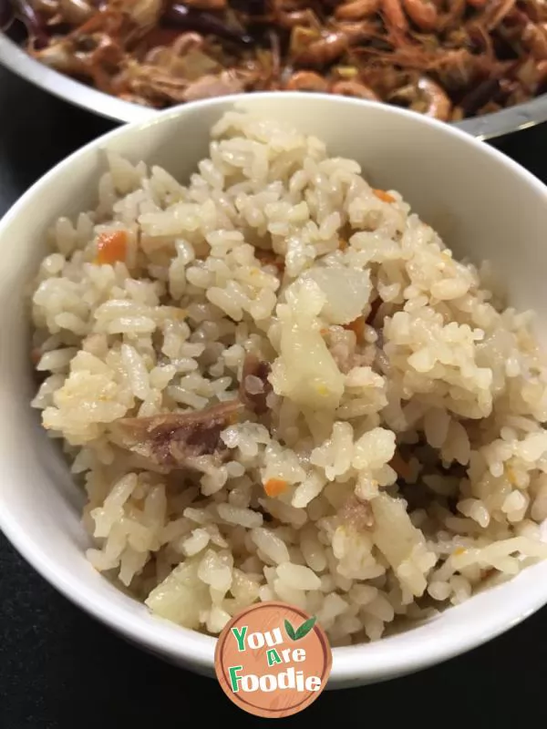 Braised rice with Cantonese Sausage