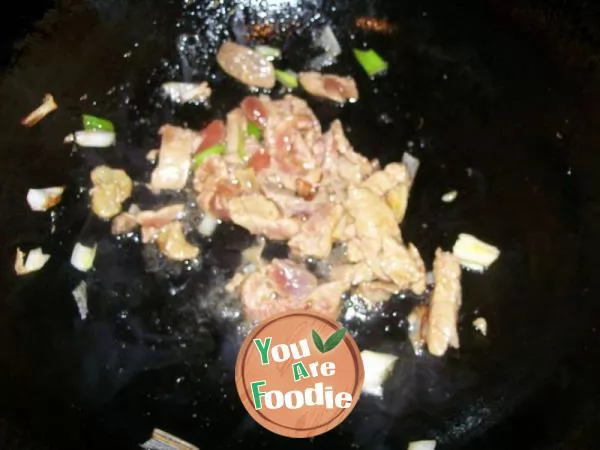 Fried meat with cabbage