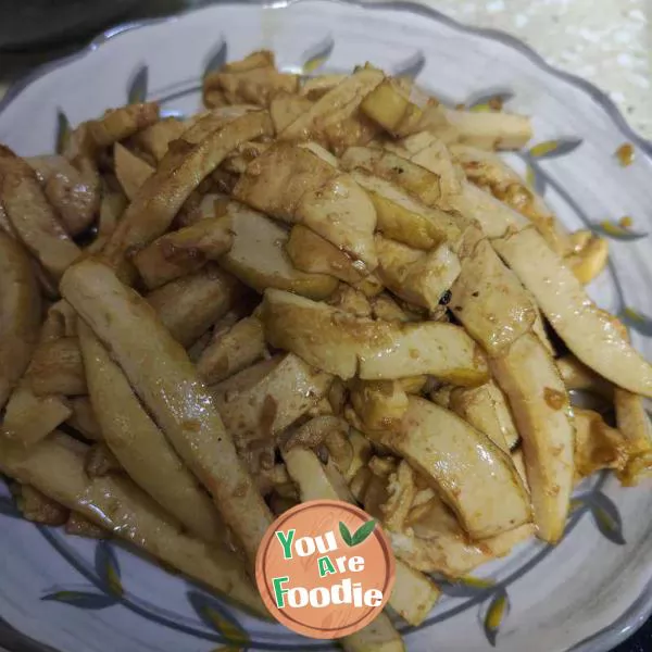 Fried yellow skin and dried beans