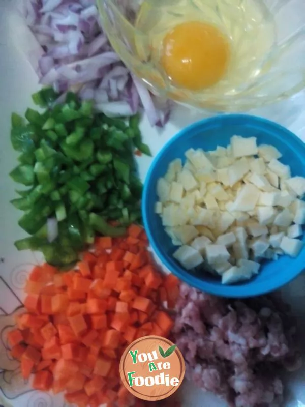 Baked rice with assorted vegetables