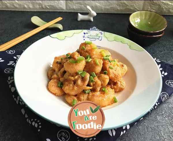 Baked shrimp with salted egg yolk