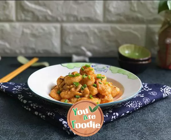 Baked shrimp with salted egg yolk