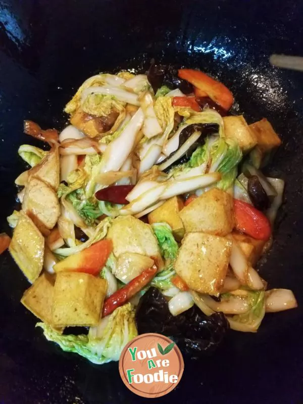 Braised Tofu with cabbage