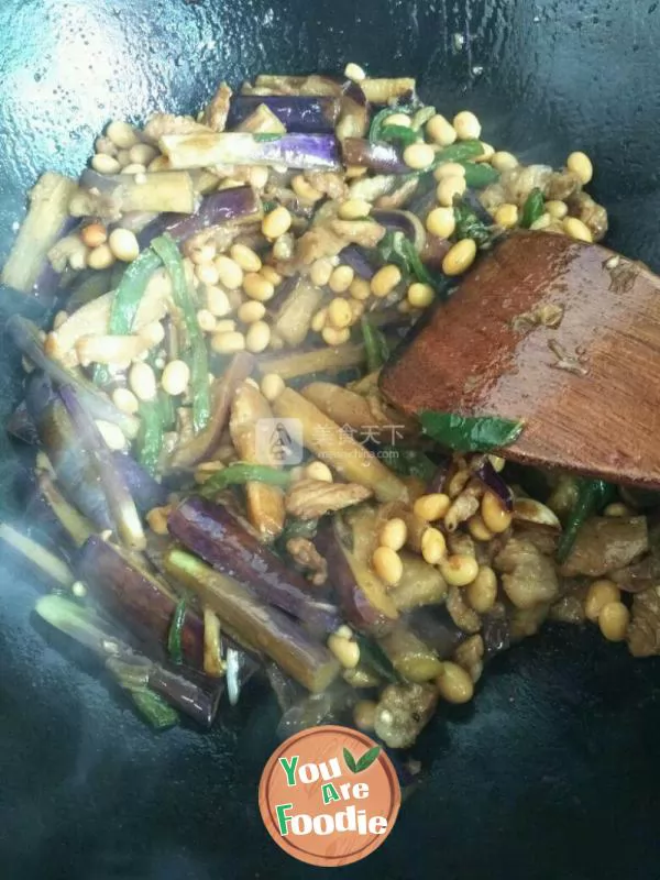 Braised eggplant with soybean