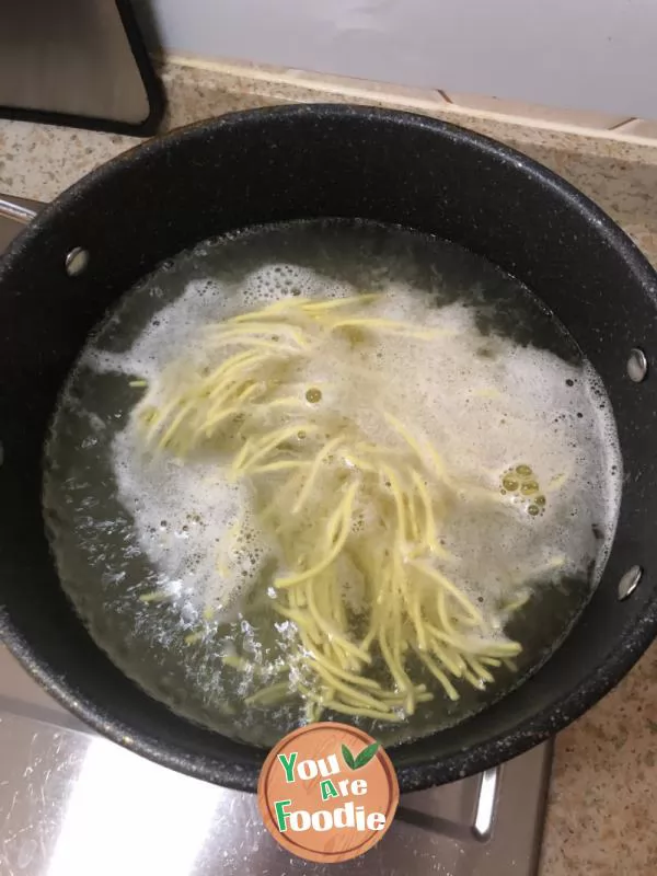 Korean fried noodles with soy sauce