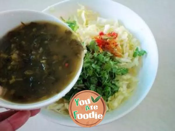 Boiled pickles with cabbage