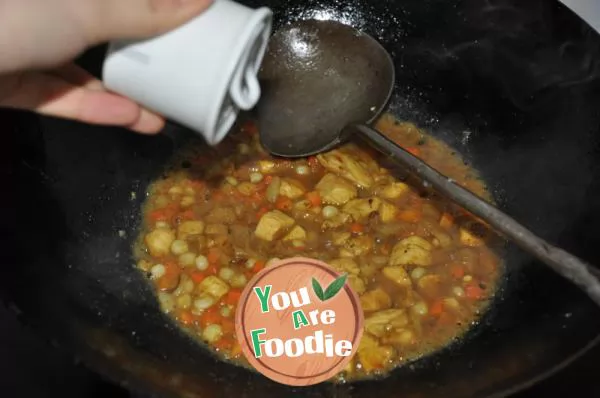 Creative curry fried rice with mashed potato