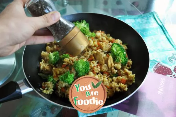 Creative curry fried rice with mashed potato