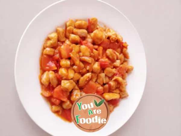 Diced chicken in tomato sauce