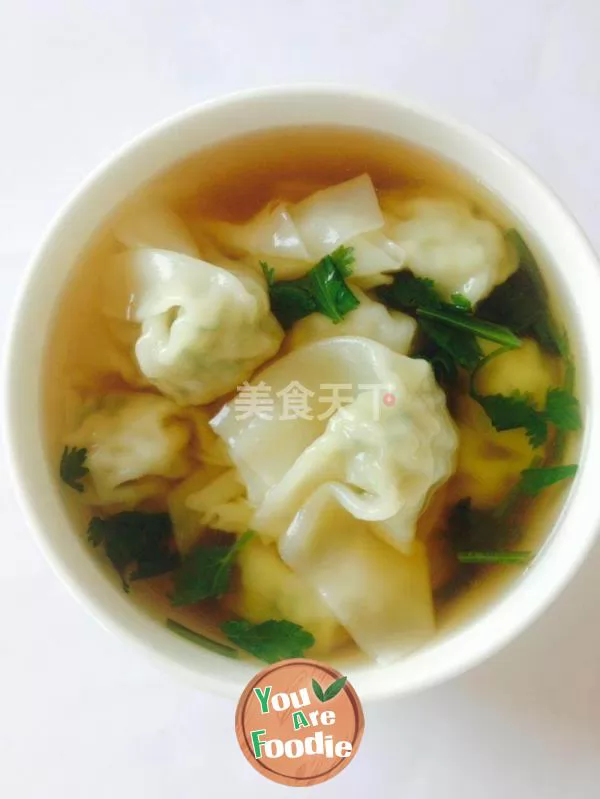 Fresh and refreshing small wonton -- pork and scallion stuffing