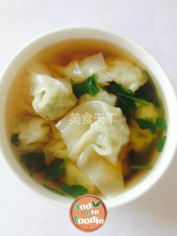 Fresh and refreshing small wonton -- pork and scallion stuffing