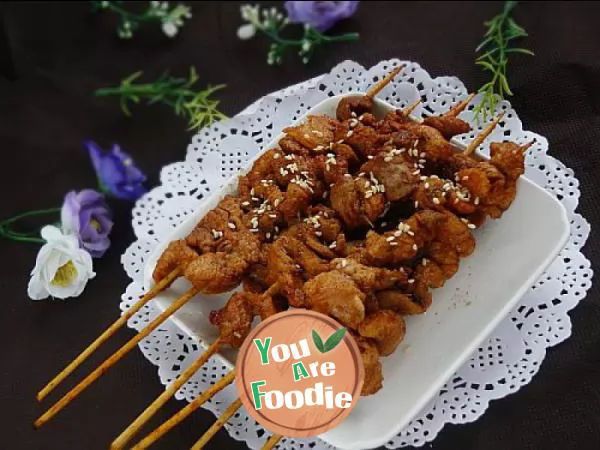 The delicious food can't stop - cumin sauce flavored meat kebab