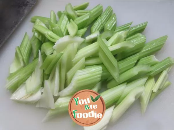 Fried celery with chicken