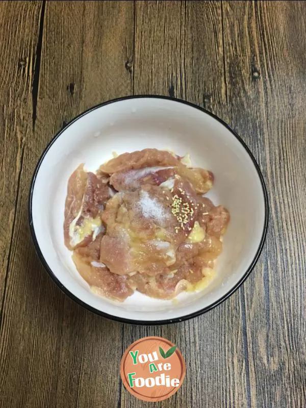 Fried chicken leg in air frying pan