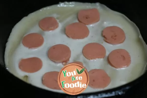 Egg ham sausage cake