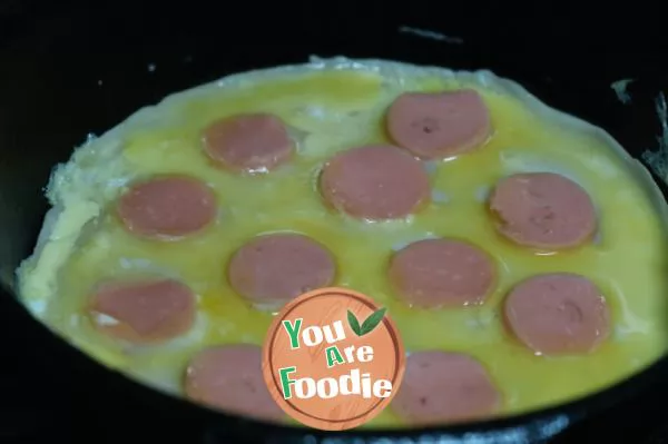 Egg ham sausage cake