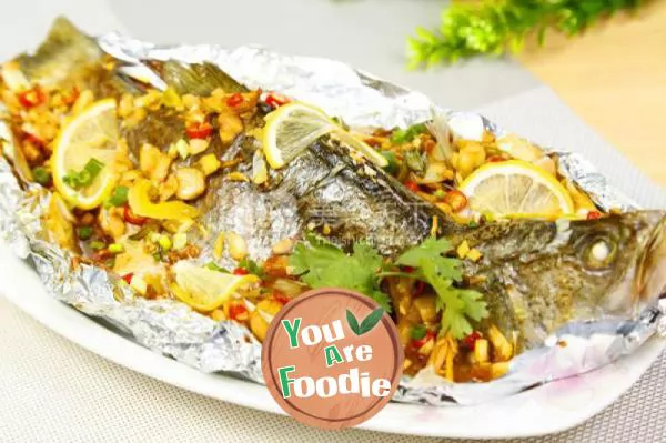 Thai style grilled fish with lemon flavor