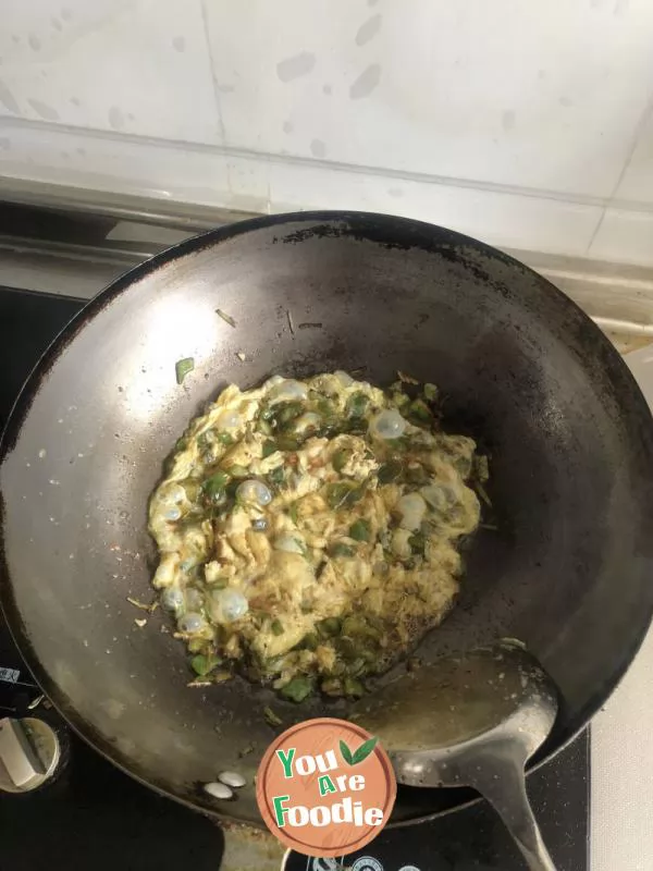 Lazy version fried egg with green pepper