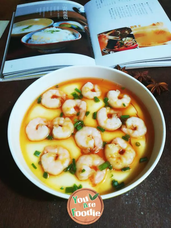 Steamed egg with shrimp