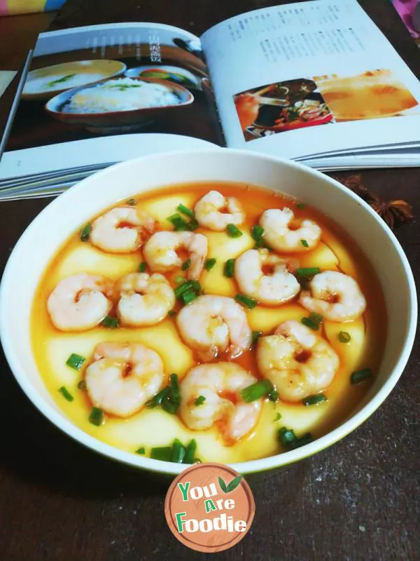 Steamed egg with shrimp