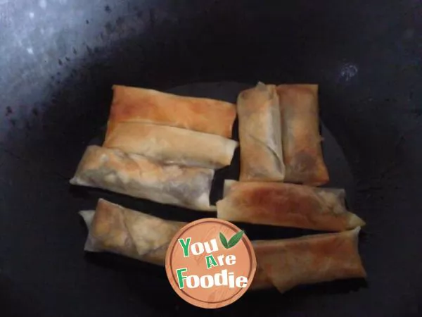 Home made bean paste spring rolls