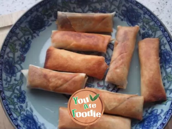 Home made bean paste spring rolls