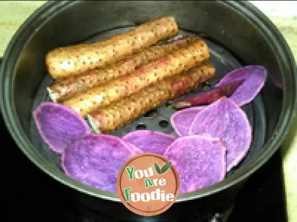 Honey purple potato yam roll