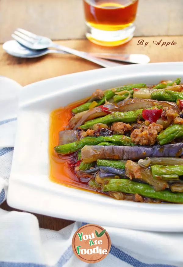 Braised-beans-with-eggplant