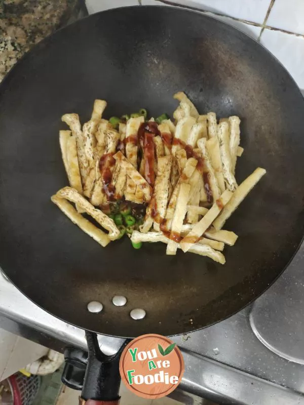 Stir fried Tofu Slices with Sichuan Pepper