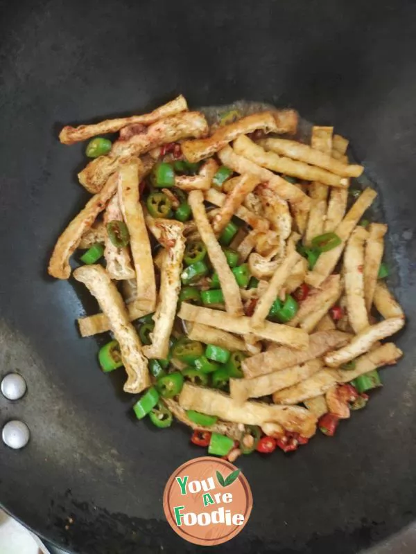 Stir fried Tofu Slices with Sichuan Pepper