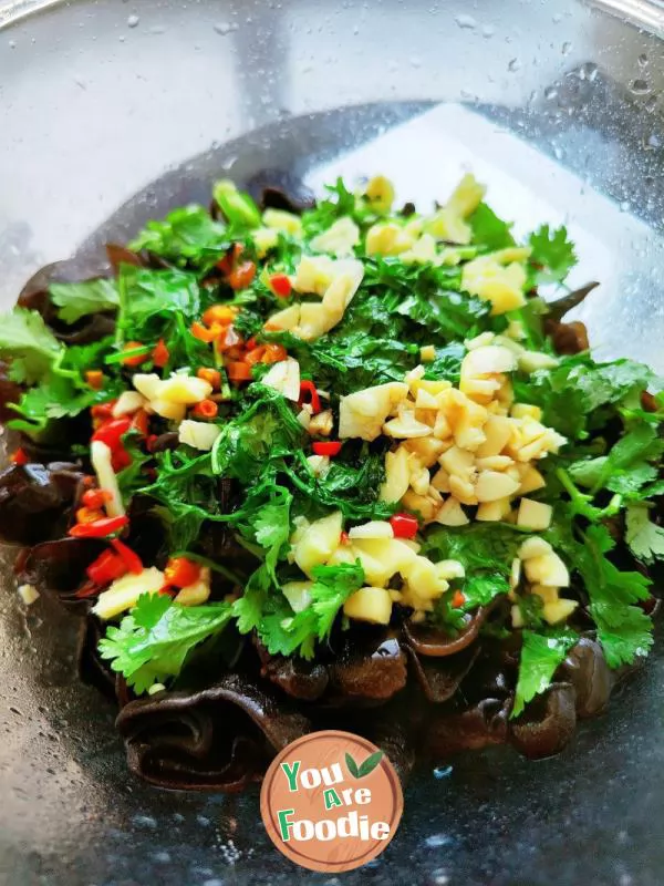 Mixed Black Fungus with Coriander