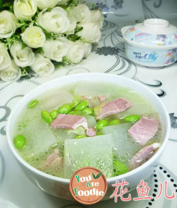 Maodou salted meat and white gourd soup