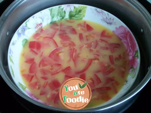 Steamed egg with tomato