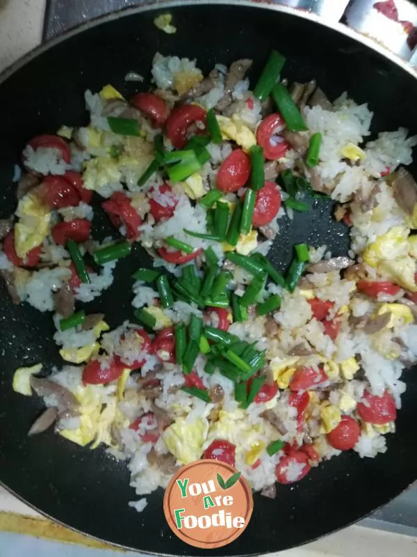 Fried rice with assorted brocade