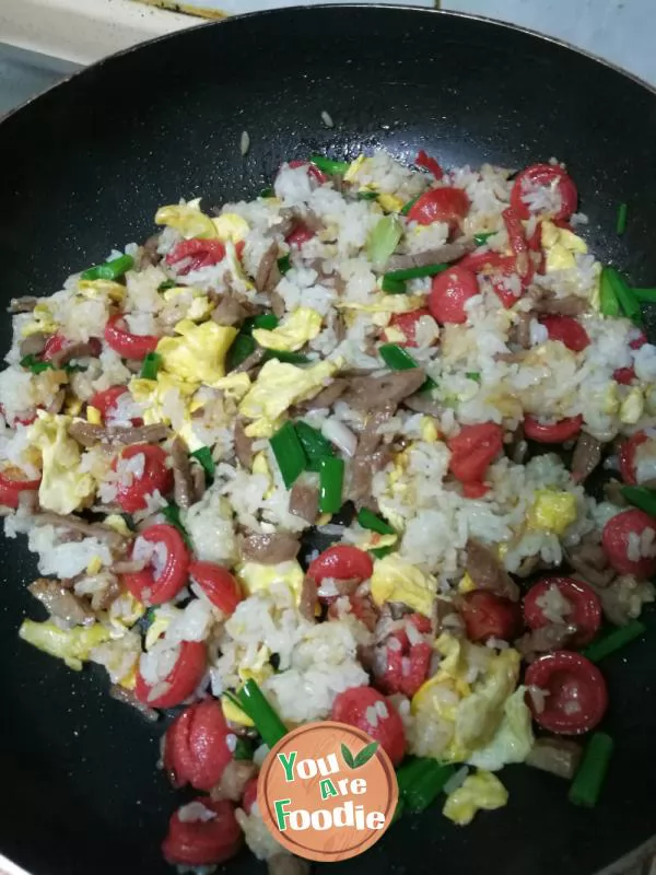 Fried rice with assorted brocade