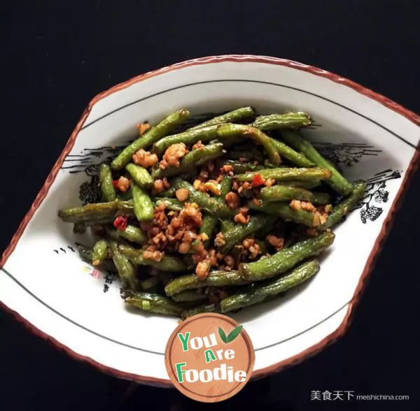 Dry-Fried Green Beans with Minced Pork and Preserved Vegetables