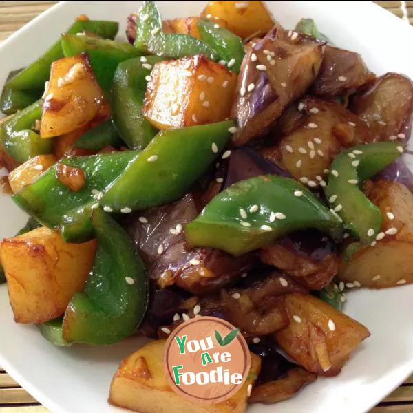 Sauteed Potato, Green Pepper and Eggplant