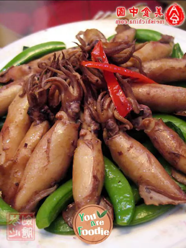 Fried-squid-with-sweet-beans