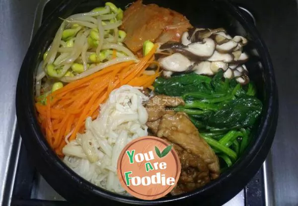 Korean style stone pot bibimbap