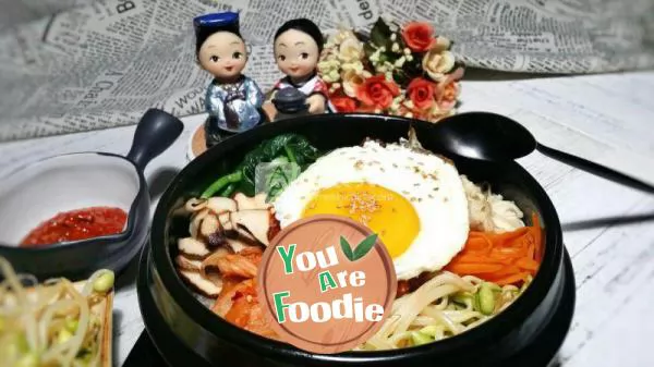 Korean style stone pot bibimbap