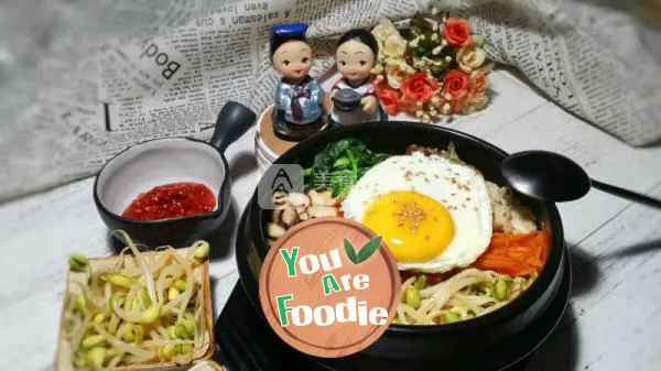 Korean style stone pot bibimbap