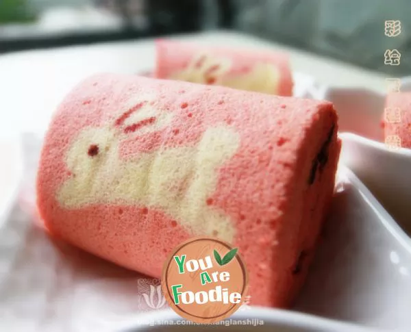 [Xinmei diy] lovely white rabbit of painted cake roll