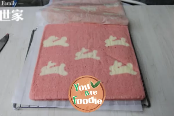 [Xinmei diy] lovely white rabbit of painted cake roll