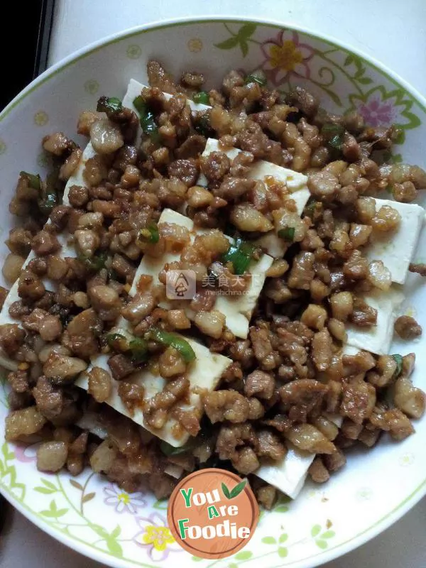 Steamed tofu with minced meat