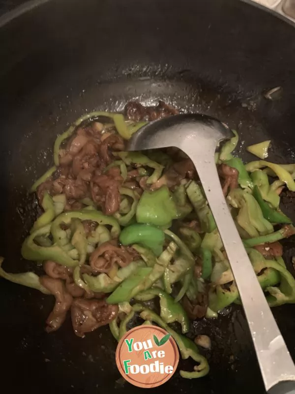 Stir fried large intestine with chili