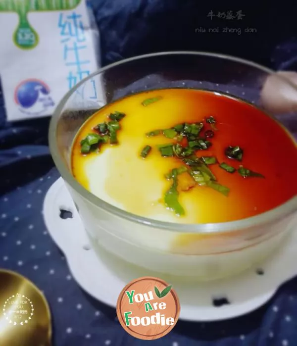 Steamed egg with milk