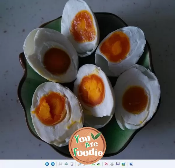 Simple homemade red heart salted egg