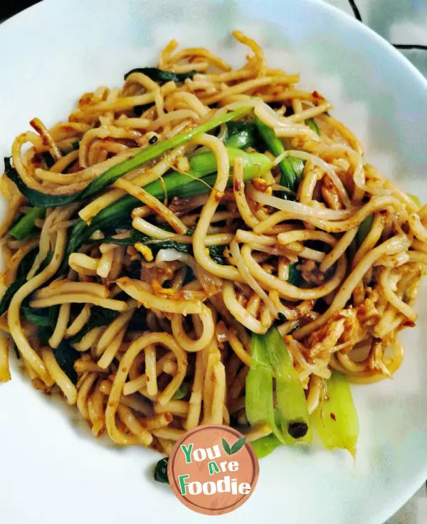 Stir-Fried-Noodles-with-Shredded-Chicken